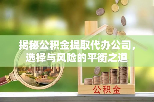 垦利揭秘公积金提取代办公司，选择与风险的平衡之道