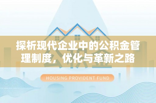 垦利探析现代企业中的公积金管理制度，优化与革新之路