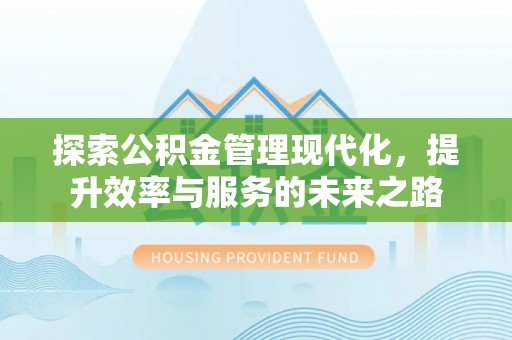 垦利探索公积金管理现代化，提升效率与服务的未来之路